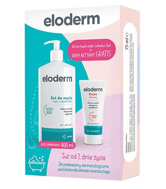 Eloderm Żel do mycia ciała i włosów 2w1 - 400 ml + Krem aktywny - 75 ml - cena, opinie, wskazania