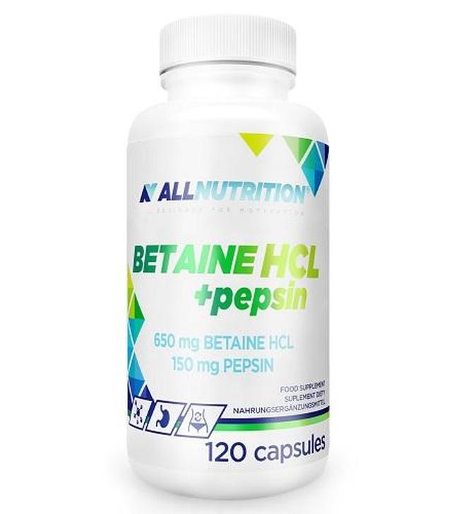 Allnutrition Betaine HCL + pepsin, kapsułki, 120 sztuk