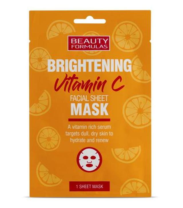 Beauty Formulas Maska rozjaśniająca na tkaninie z witaminą C, 1 sztuka