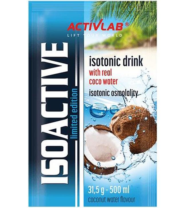 ActivLab Isoactive Koncentrat napoju izotonicznego instant o smaku wody kokosowej - 31,5 g - cena, opinie, stosowanie