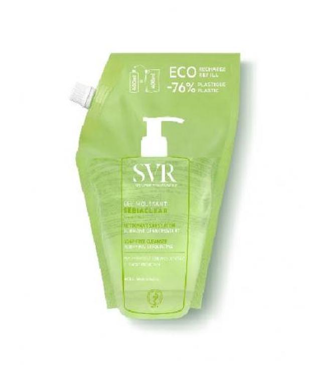 SVR Sebiaclear Gel Moussant Refill Oczyszczający żel do mycia skóry trądzikowej i tłustej, 400 ml