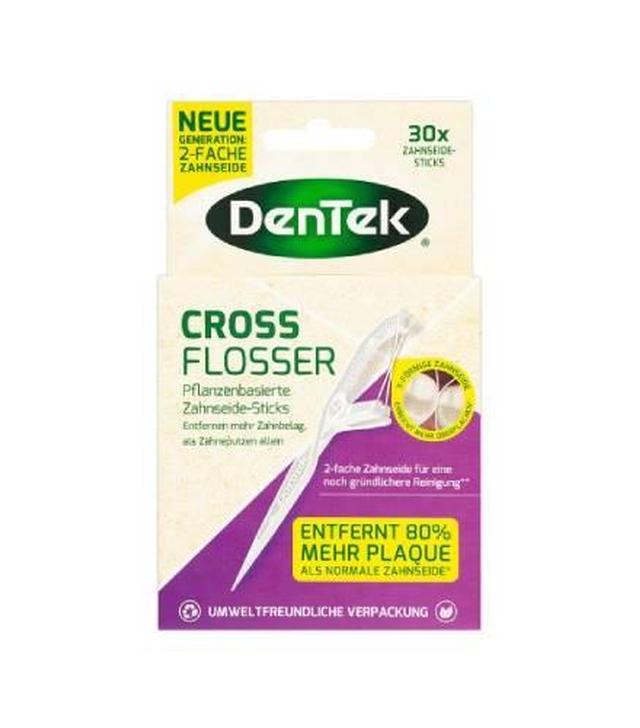 Dentek, Cross Flosser, niciowykałaczki (flossery), ekologiczne wykałaczki z podwójną krzyżową nicią dentystyczną, 30 sztuk