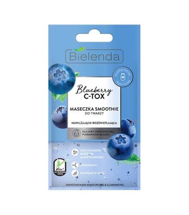Bielenda Blueberry C - TOX Maseczka Smoothie do twarzy nawilżająco - rozświetlająca, 8 g