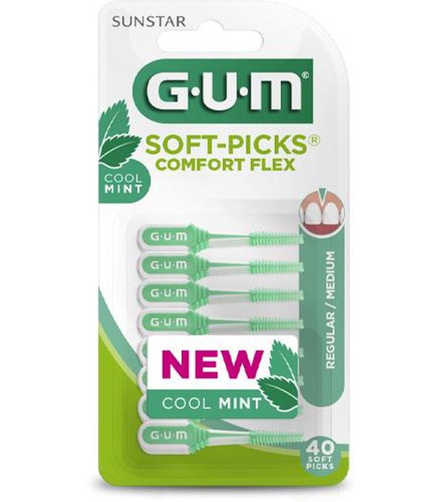 Sunstar Gum Soft-Picks Comfort Flex Gumowa Szczoteczka międzyzębowa średnia, 40 sztuk
