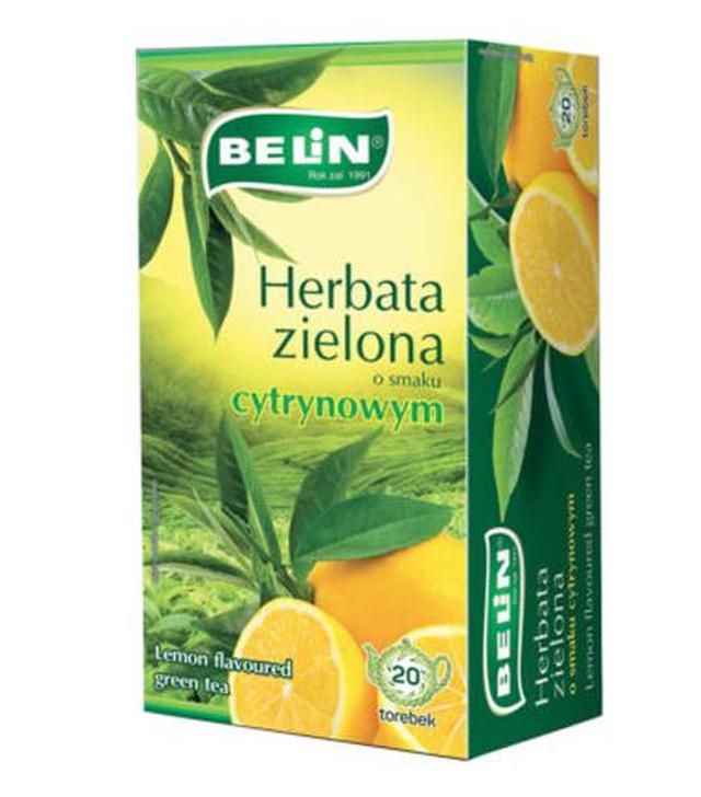 Belin Herbata zielona o smaku cytrynowym, 20 x 2 g, cena, wskazania, opinie