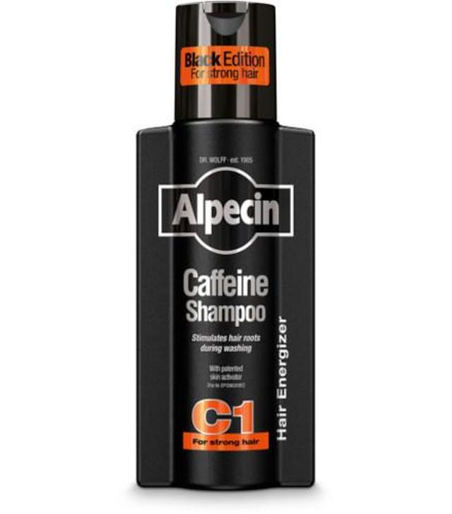 Alpecin, Coffein Shampoo C1 Black Edition, szampon z kofeiną dla mężczyzn stymulujący wzrost, 250 ml