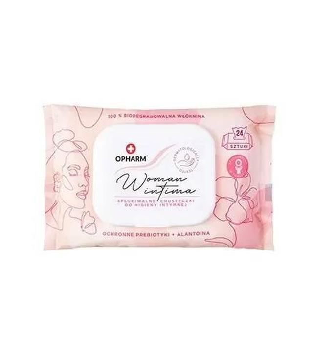 Opharm Woman Intima Chusteczki do higieny intymnej, 24 sztuki