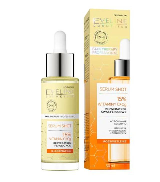 Eveline Cosmetics Serum Shot Kuracja rozświetlająca 15% witaminy C+Cg, 30 ml, cena, wskazania, właściwości