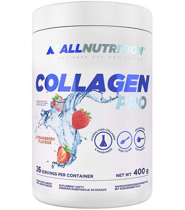 Allnutrition Collagen Pro Kolagen w proszku o smaku truskawkowym - 400 g - cena, opinie, wskazania