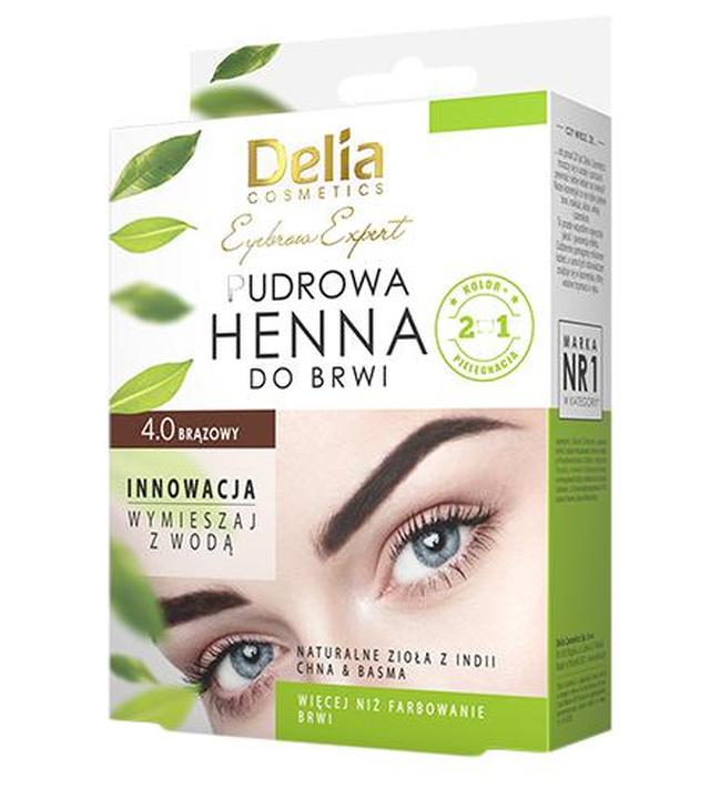 Delia Eyebrow Expert Pudrowa henna do brwi 4.0 brązowy - 4 g - cena, opinie, wskazania - ważny do 2025-07-30