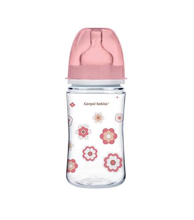 CANPOL BABIES Antykolkowa butelka szerokootworowa EasyStart 35/217 różowa 240 ml - 1 szt.