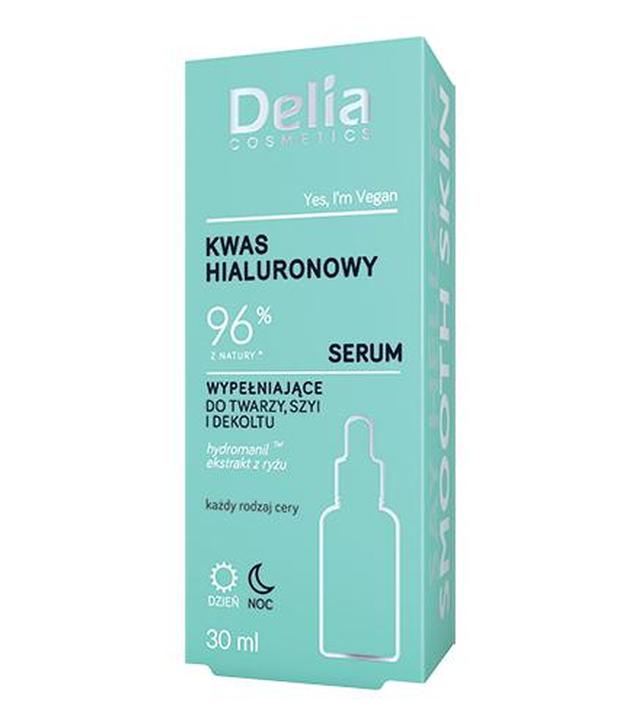 Delia Cosmetics Kwas hialuronowy Serum wypełniające do twarzy szyi i dekoltu, 30 ml, cena, opinie, stosowanie