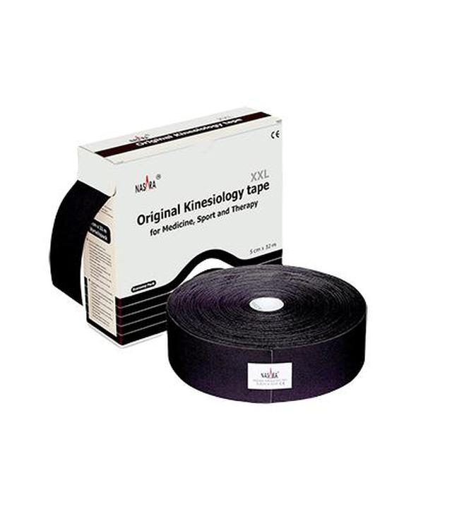 Nasara Kinesiology Tape XXL, 5 cm x 32 m, czarny, 1 szt., opinie, właściwości, cena