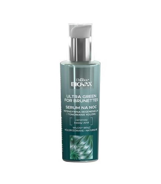 L'biotica Biovax Glamour Ultra Green for Brunettes Serum na noc do włosów, 100 ml