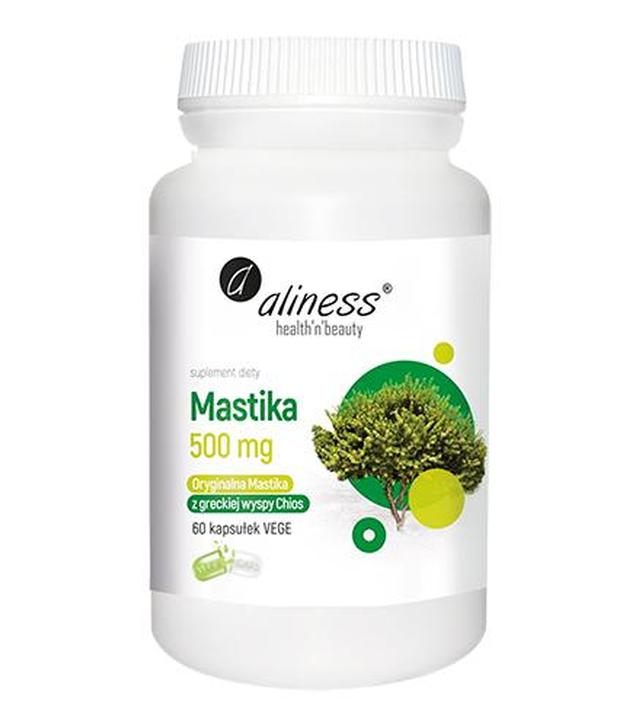 Aliness Mastika Sproszkowana żywica Pistacia lentiscus 500 mg, 60 kapsułek, cena, opinie, dawkowanie