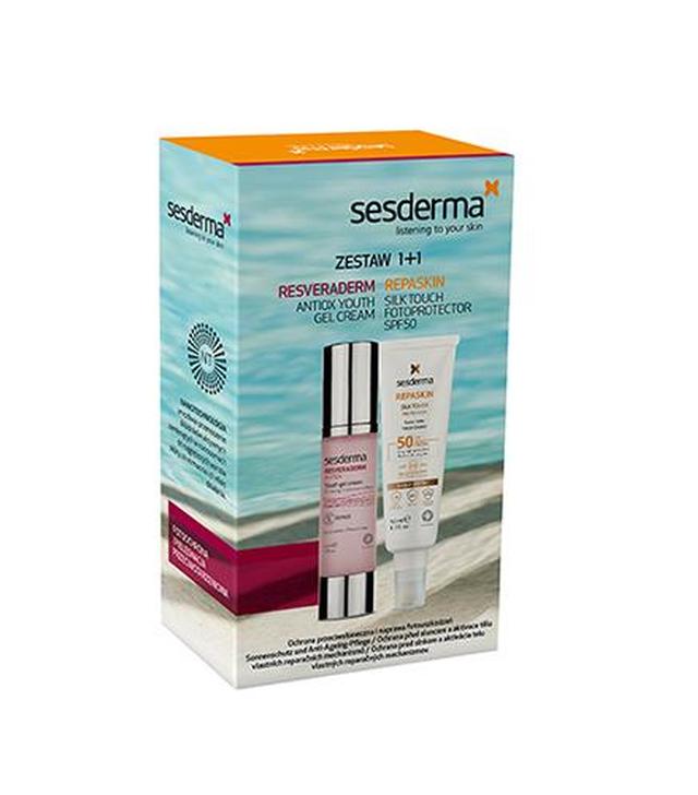 Sesderma Zestaw Repaskin Silk, 50 ml + Resveraderm Krem-Żel, 50 ml - ważny do 2024-12-31