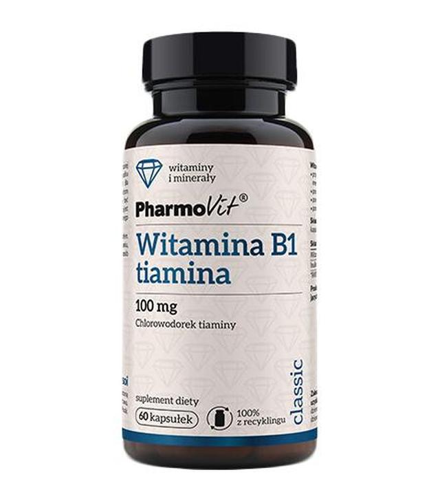 Pharmovit Witamina B1 tiamina 100 mg, 60 kaps., cena, opinie, stosowanie