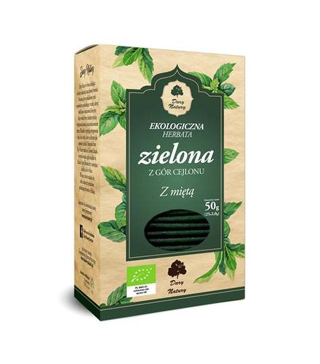 Dary Natury Herbata zielona z Gór Cejlonu z miętą - 50 g - cena, opinie, właściwości