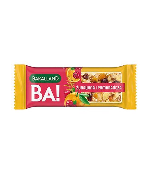 BAKALLAND BA! Baton zbożowy, żurawina i pomarańcza, 40 g - ważny do 2025-10-31