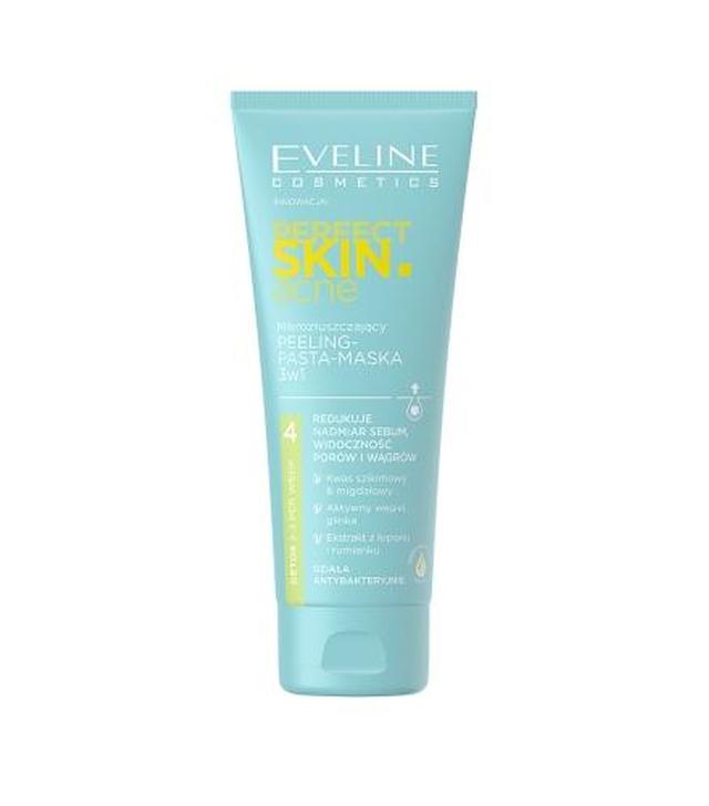 Eveline Perfect Skin.acne Mikrozłuszczający Peeling-Pasta-Maska 3w1, 75 ml