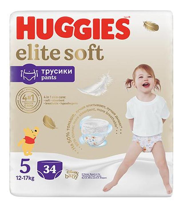Huggies Elite Soft 5 Pieluchomajtki 12-17 kg, 34 sztuki