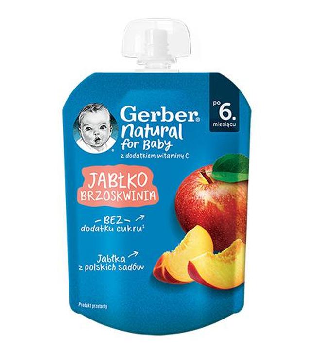 Gerber Natural For Baby Deserek jabłko-brzoskwinia po 6. miesiącu, 80 g