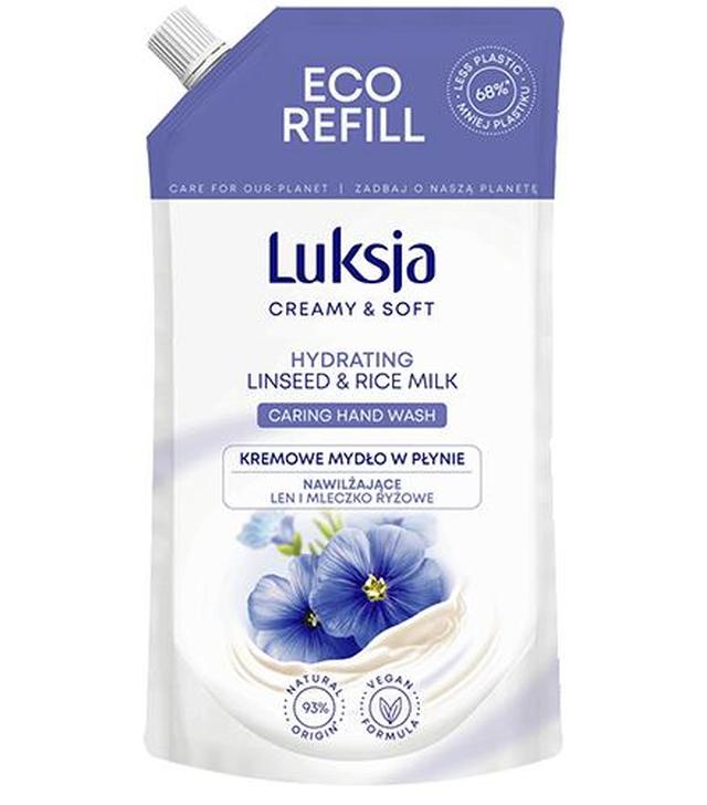 Luksja Creamy Linseed & Rice Milk Kremowe mydło w płynie zapas - 400 ml - cena, opinie, wlaściwości