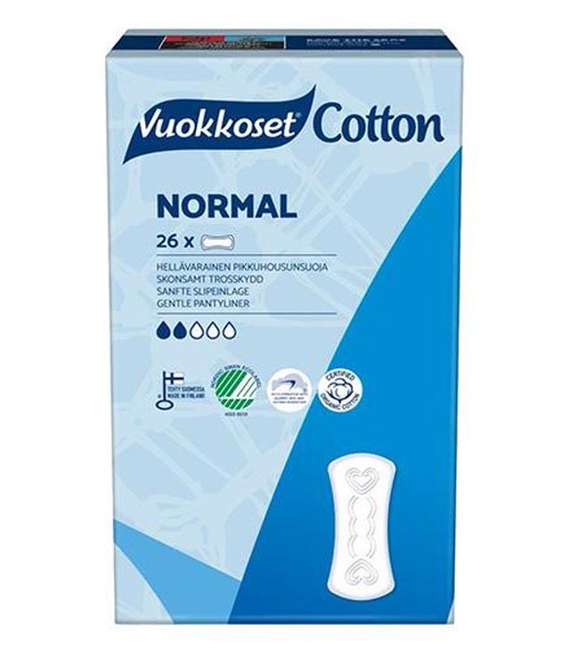 Vuokkoset, COTTON, Wkładki Higieniczne z bawełny organicznej Normal Sensitive, 26 sztuk
