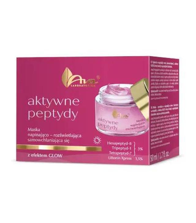 Ava Aktywne Peptydy maska napinająco-rozświetlająca samowchłaniająca się, 50 ml