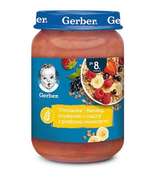 Gerber Owsianka banany, truskawki i maliny z płatkami owsianymi po 8 miesiącu - 190 g - cena, opinie, właściwości
