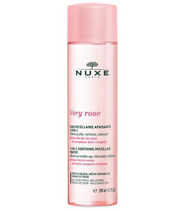 Nuxe Very Rose Łagodząca woda micelarna 3  w  1, 200 ml, cena, opinie, właściwości