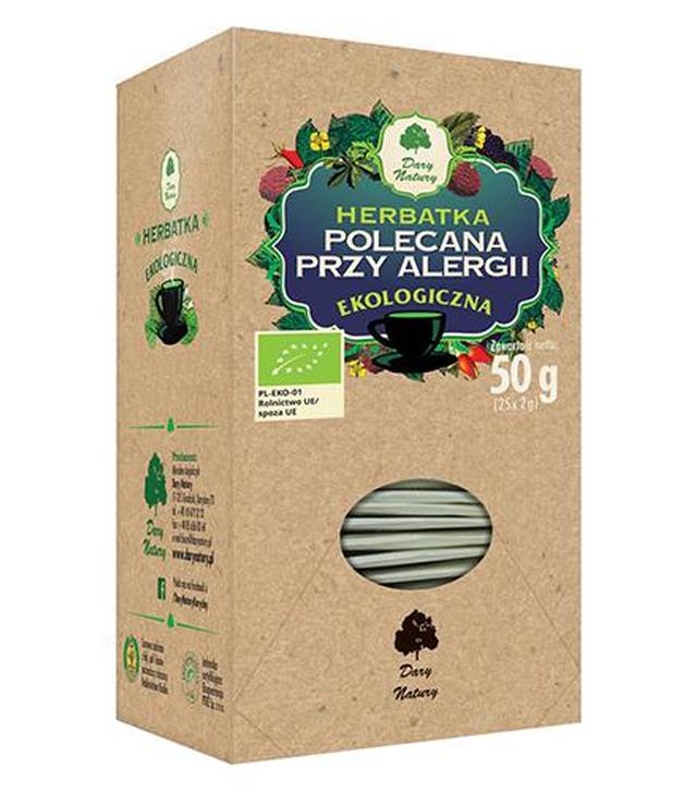 Dary Natury Ekologiczna Herbatka polecana przy alergii, 25 sasz., cena, opinie, stosowanie