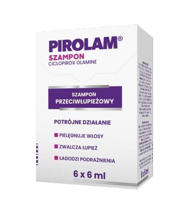 PIROLAM Szampon przeciwłupieżowy - 6 x 6 ml - działanie przeciwgrzybicze - cena, opinie, właściwości