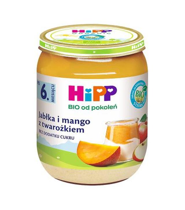 HiPP BIO od pokoleń, Jabłka i mango z twarożkiem, po 6. m-cu, 160 g, cena, opinie, stosowanie