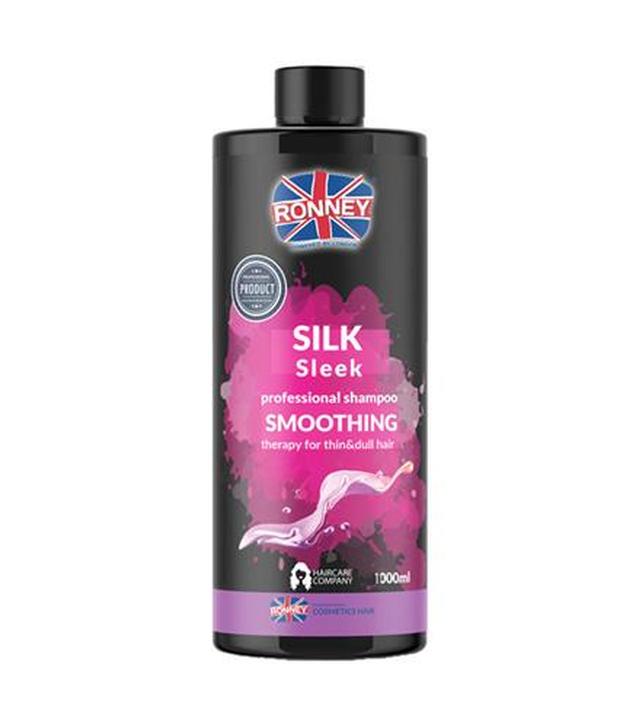 Ronney Professional Shampoo Smoothing Silk Sleek Szampon wygładzający do włosów cienkich i matowych, 1000 ml