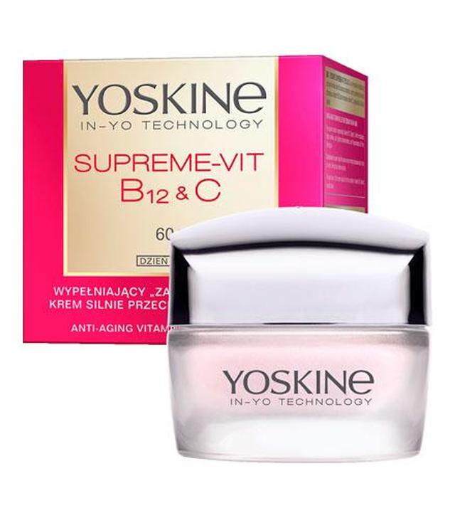 YOSKINE Supreme-Vit B12 + C  Wypełniający Krem Silnie Przeciwzmarszczkowy do Twarzy na Dzień 60+, 50 ml