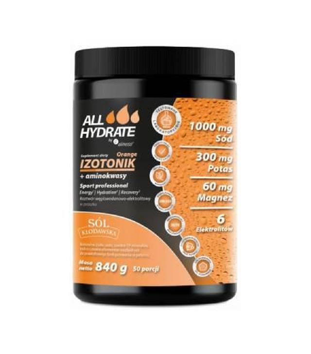 Aliness AllHydrate, Izotonik orange+aminokwasy, 840 g