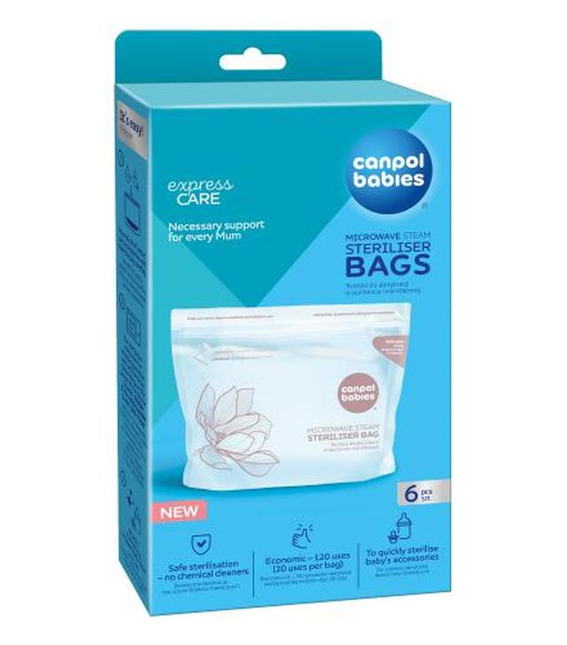 Canpol Babies, Woreczki do sterylizacji w kuchence mikrofalowej 70/002, 6 sztuk
