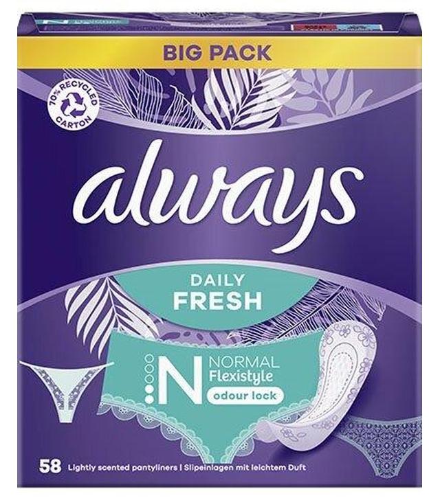 Always Dailies Flexistyle Normal, Wkładki higieniczne, 58 sztuk