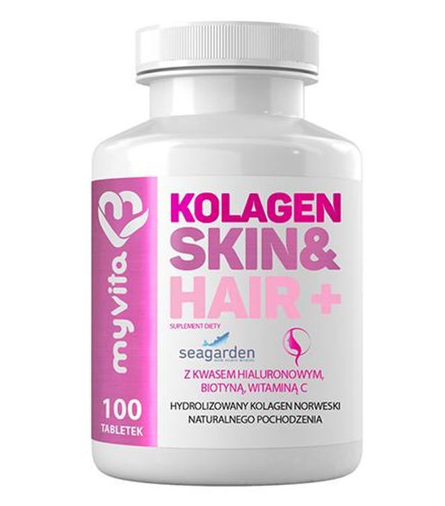 MyVita Kolagen Skin & Hair +, 100 tabl., cena, opinie, wskazania