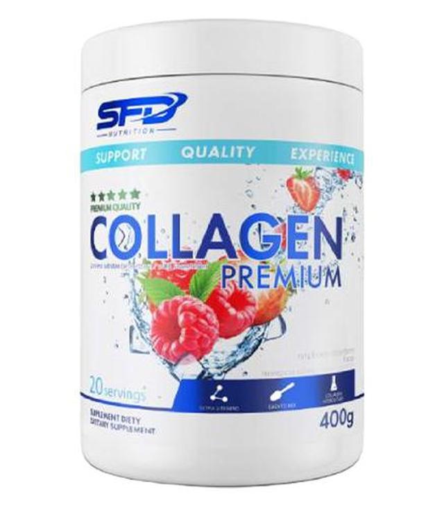 SFD Collagen Premium raspberry-strawberry, 400 g, cena, opinie, skład