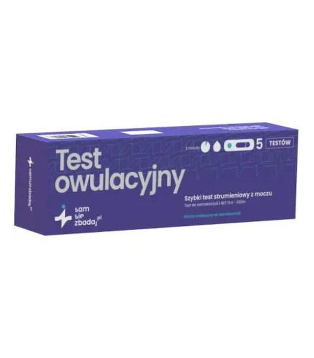 Szybki test owulacyjny strumieniowy z moczu, 5 sztuk - ważny do 2025-08-31