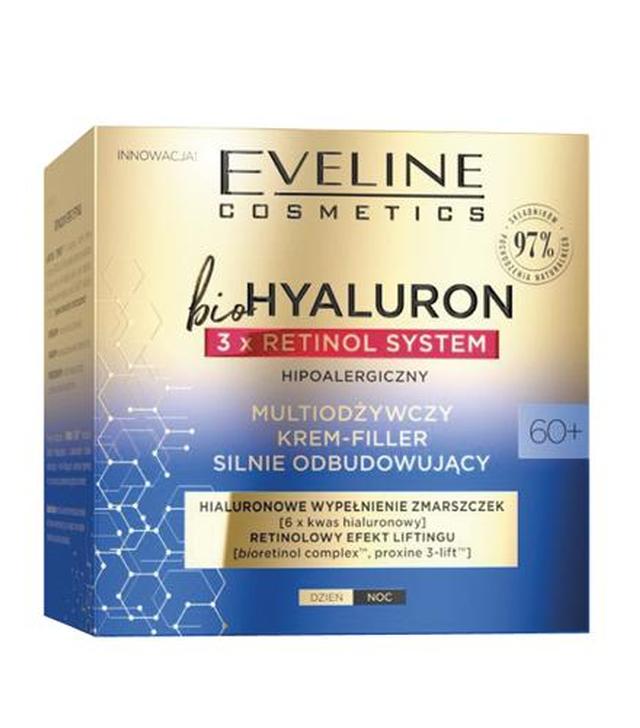 Eveline Cosmetics BioHyaluron 3 x Retinol Multiodżywczy krem-filler silnie odbudowujący 60+, 50 ml, cena, opinie, właściwości
