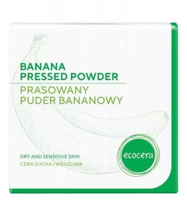 Ecocera, naturalny prasowany puder bananowy dla cery suchej i wrażliwej, 10 g
