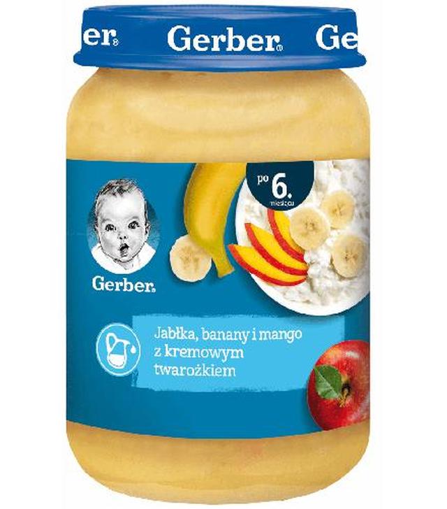 Gerber Deser jabłka banany i mango z delikatnym twarożkiem dla niemowląt po 6 miesiącu, 190 g - ważny do 2024-06-30