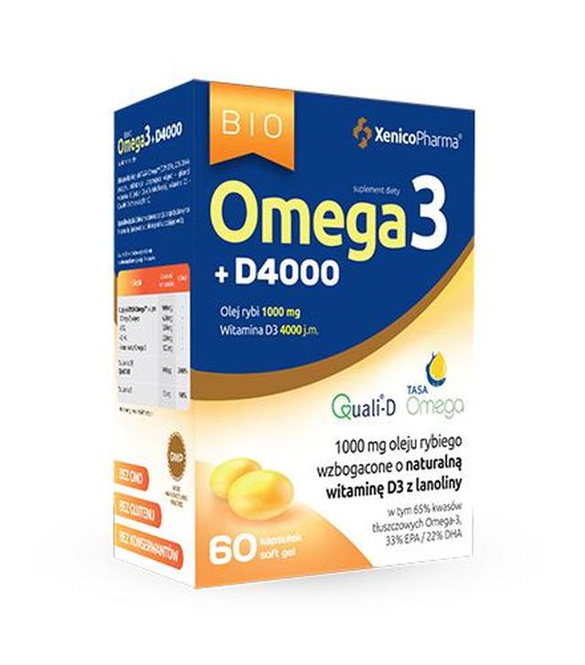 Bio Omega3 +D3 4000, 60 kaps. cena, opinie, skład