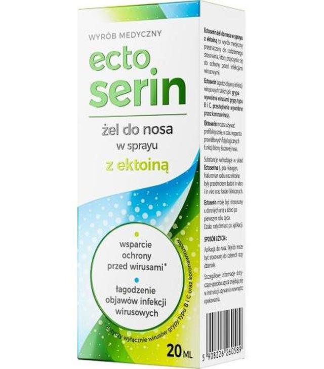 Ectoserin Żel do nosa w sprayu z ektoiną, 20 ml