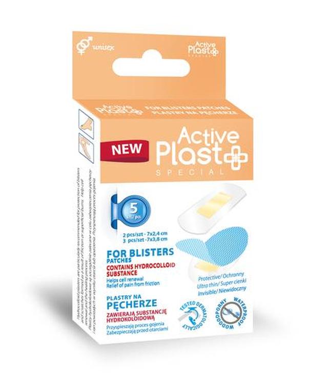 Active Plast PLASTRY NA PĘCHERZE hydrokoloidowe, 5 sztuk