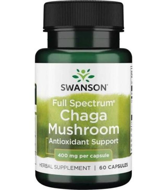 Swanson Full Spectrum Chaga Mushroom - 60 kaps. - cena, opinie, właściwości