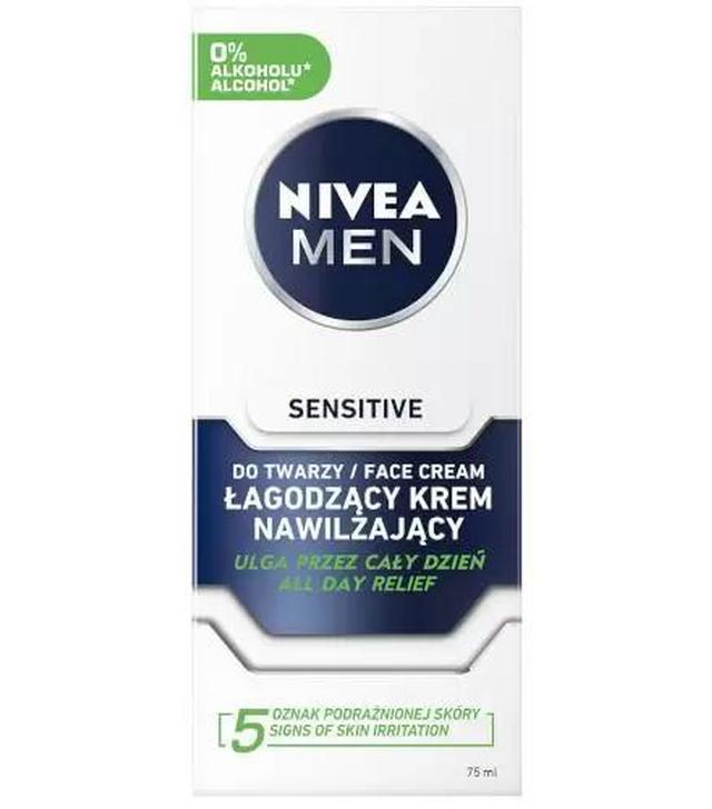 Nivea Men Sensitive łagodzący krem nawilżający, 75 ml